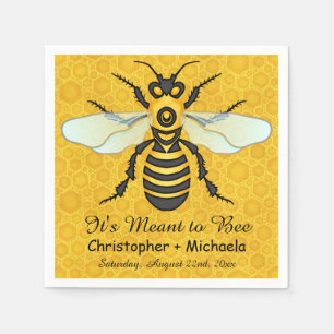 Honeybee Honeycomb Bee Wedding Theme Custom Serviette