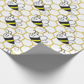 Honeybee Honeycomb Black Yellow White Pattern Geschenkpapier (Ecke)