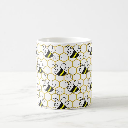 Honeybee Honeycomb Black Yellow White Pattern  Kaffeetasse (Mittel)