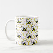 Honeybee Honeycomb Black Yellow White Pattern  Kaffeetasse (Links)