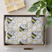 Honeybee Honeycomb Black Yellow White Pattern  Seidenpapier (Geschenk)