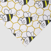 Honeybee Honeycomb Black Yellow White Pattern  Seidenpapier (Detail)