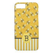 Honeybee Honeycomb Bumble Bee Monogram Pattern Case-Mate iPhone Hülle (Rückseite)