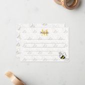 Honeybee Honeycomb Drawing Custom Lined Monogram Mitteilungskarte (Vorderseite/Rückseite Beispiel)