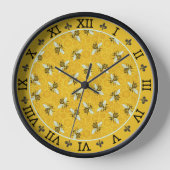 Honeybee Honeycomb French Bee Bumblebee Pattern Wanduhr (Vorderseite)