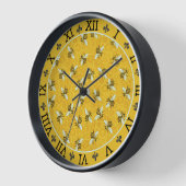 Honeybee Honeycomb French Bee Bumblebee Pattern Wanduhr (Winkel)