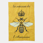 Honeybee Honeycomb French Bee Elegant Individuelle Handtuch (Vertikal)