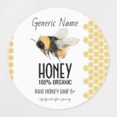 Honeybee Honeycomb Honey Etiketten (Design 2)