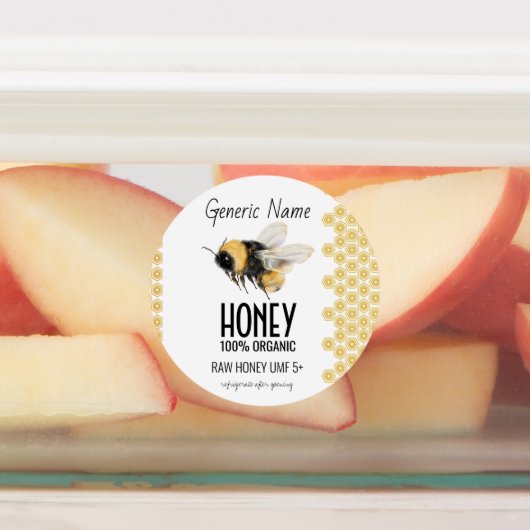 Honeybee Honeycomb Honey Etiketten (Befestigt)