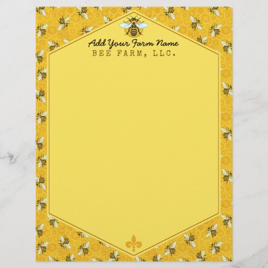 Honeybee Honeycomb Humble Bee Farm Apiary Paper (Vorderseite)