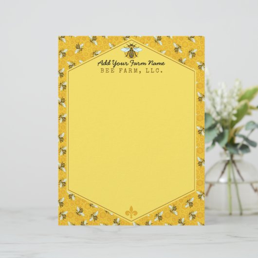 Honeybee Honeycomb Humble Bee Farm Apiary Paper (Stehend Vorderseite)