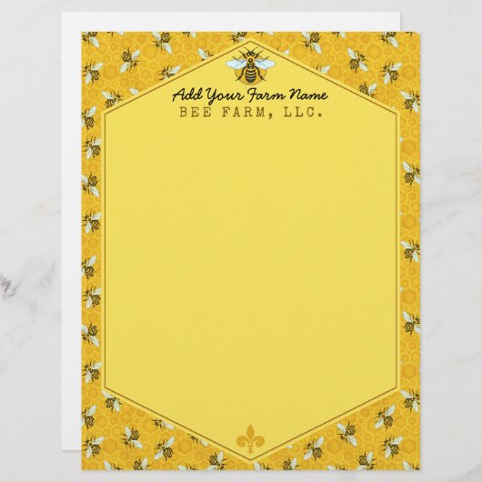 Honeybee Honeycomb Humble Bee Farm Apiary Paper (Vorne/Hinten)