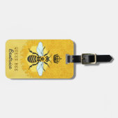 Honeybee Honeycomb Queen Bee Bumblebee Custom Name Gepäckanhänger (Vorderseite horizontal)