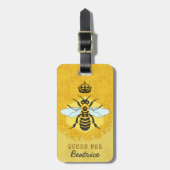 Honeybee Honeycomb Queen Bee Bumblebee Custom Name Gepäckanhänger (Vorderseite vertikal)