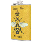 Honeybee Honeycomb Queen Bee Crown Custom Text Flachmann (Links)