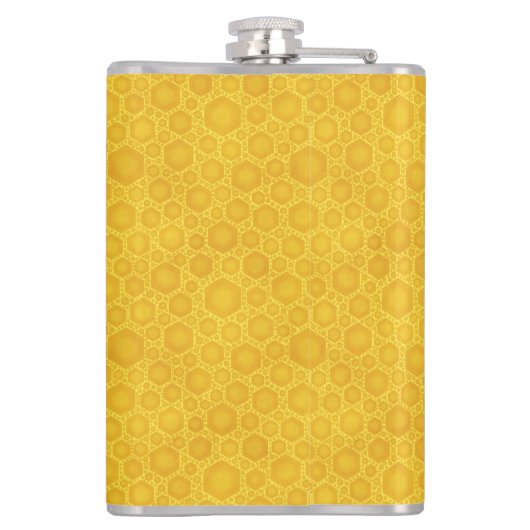 Honeybee Honeycomb Queen Bee Crown Custom Text Flachmann (Rückseite)