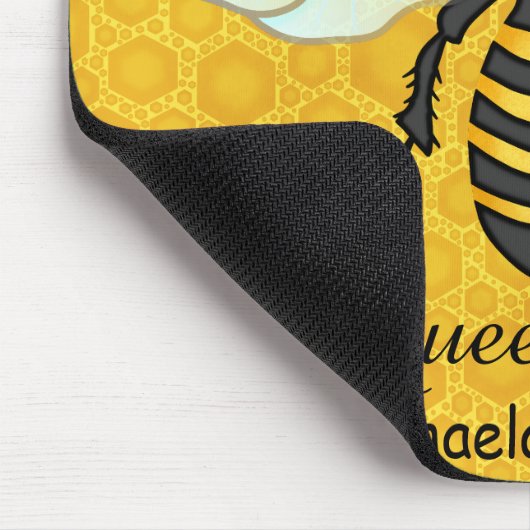 Honeybee Honeycomb Queen Bee Personalized Name Mousepad (Ecke)