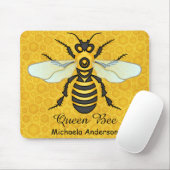 Honeybee Honeycomb Queen Bee Personalized Name Mousepad (Mit Mouse)