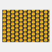 Honeybee Honeycomb Wrapping Paper Set 3 Geschenkpapier Set (Vorderseite 2)