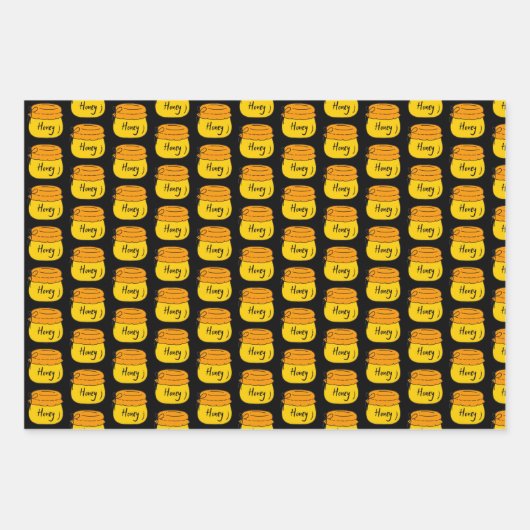 Honeybee Honeycomb Wrapping Paper Set 3 Geschenkpapier Set (Vorderseite 2)