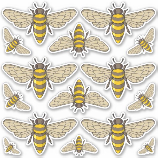 Honeybee Icon Set Stickers Aufkleber (Vorderseite)
