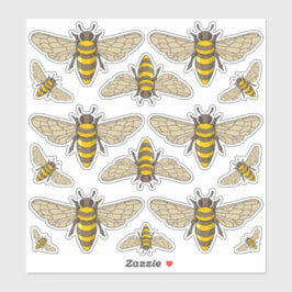 Honeybee Icon Set Stickers Aufkleber