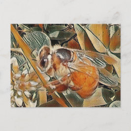HONEYBEE IN CLOVER - POSTCARD POSTKARTE
