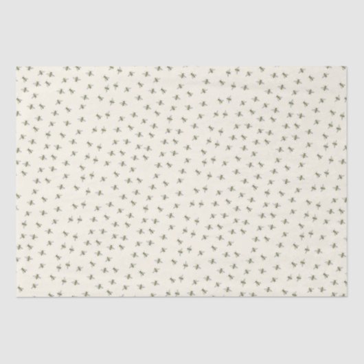 Honeybee in Flight Ivory Tissue Paper Seidenpapier (Vorderseite)
