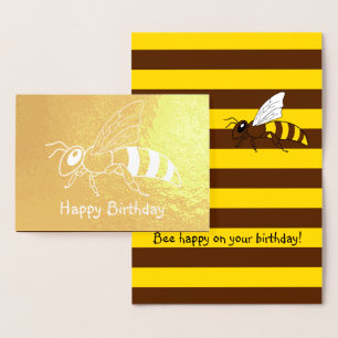 Honeybee Inverted Foil Birthday Card Folienkarte