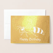 Honeybee Inverted Foil Birthday Card Folienkarte (Vorderseite mit Umschlag)