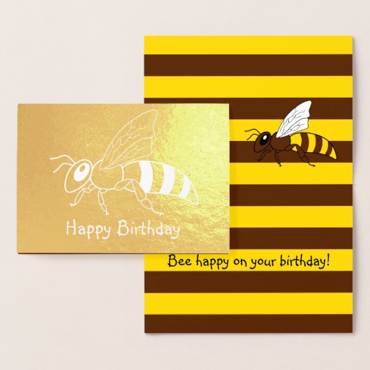 Honeybee Inverted Foil Birthday Card Folienkarte (Anzeige)