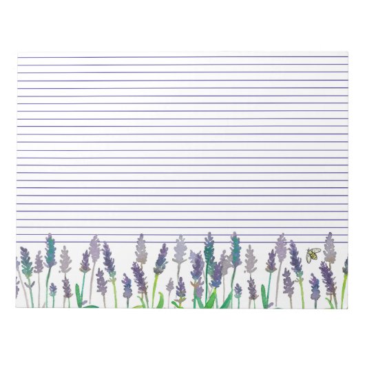 Honeybee Lavender Herb Blume Lined Notizblock (Vorderseite)