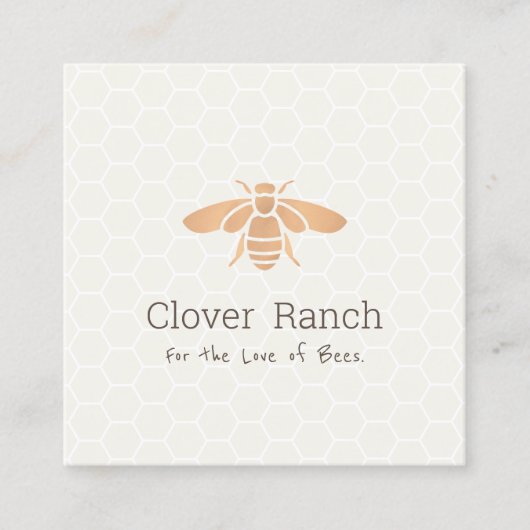 Honeybee-Logo Honeybee Honeycomb Quadratische Visitenkarte (Vorderseite)