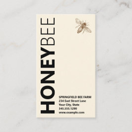 HONEYBee-Logo Vertikale Typografie Elfenbeinweiß Visitenkarte