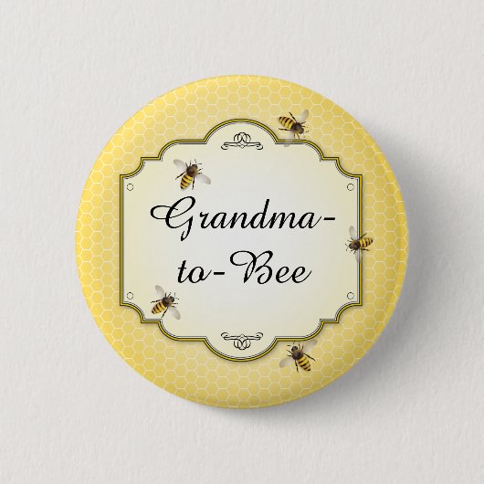 Honeybee Mother to Bee Baby Shower Rolle Button (Vorderseite)