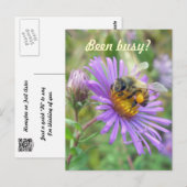 Honeybee on Asters Quick "Hi" Postkarte (Vorne/Hinten)