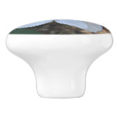 Honeybee on blackberry flower keramikknauf (Seitenansicht)