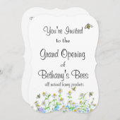 Honeybee Open House Custom Invitation Chamomile Einladung (Vorne/Hinten)