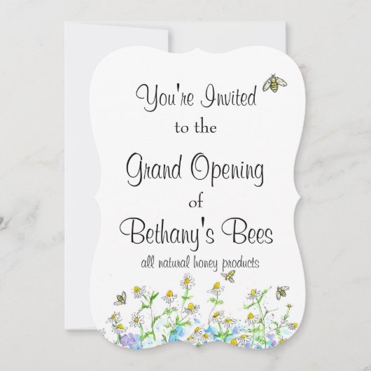 Honeybee Open House Custom Invitation Chamomile Einladung (Vorderseite)
