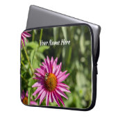 Honeybee & Pink Coneflower Laptop Sleeve (Vorderseite Links)