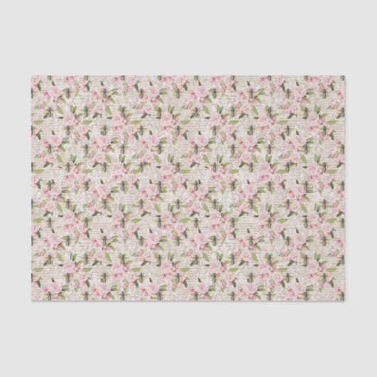 Honeybee Pink Floral Seidenpapier (Vorderseite)