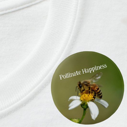 Honeybee Pollinate Happiness Fotografisch Button