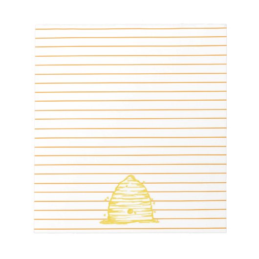Honeybee Skep Beekeeper Orange Lined Notizblock (Vorderseite)