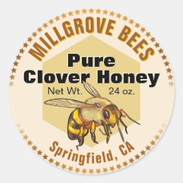 Honeybee Stars Illustriert Honey Jar Stickers