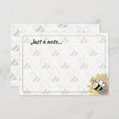 Honeybee Sunflower Drawing Custom Just a Note Mitteilungskarte (Vorne/Hinten)