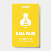 Honeybee Teacher Hall Pass Ausweis (Rückseite)