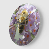 Honeybee und Buddleia Blume Wall Clock Große Wanduhr (Winkel)