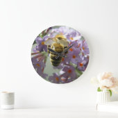Honeybee und Buddleia Blume Wall Clock Große Wanduhr (Zuhause)