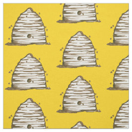 Honeybee Vintag Skep Beehive Yellow Stoff