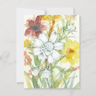 Honeybee White Blume Pollinator Garden Wasserfarbe Postkarte